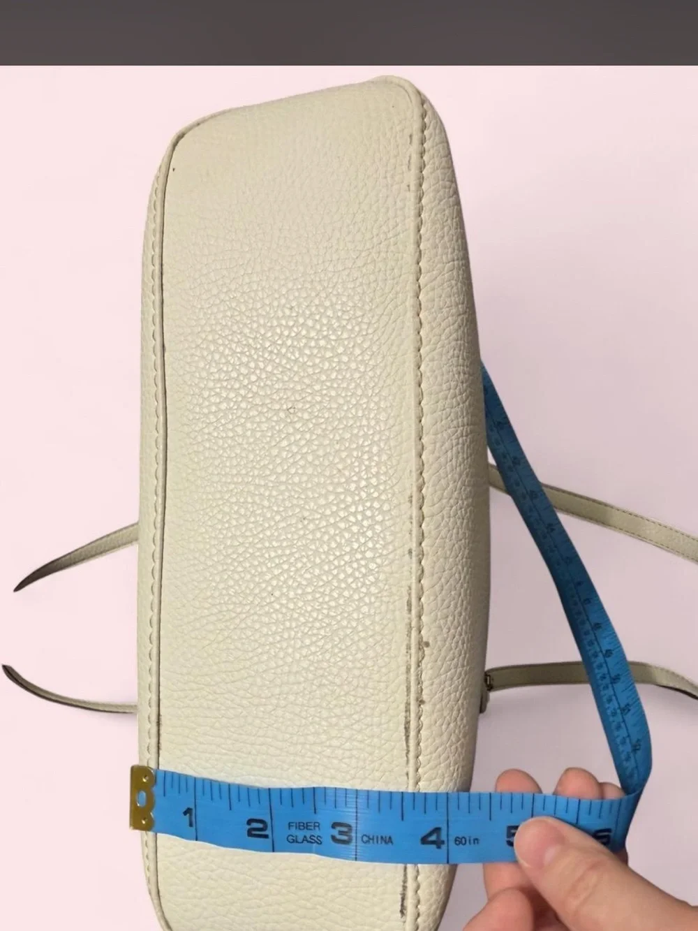 Classic Pebbled Leather Tote Bag - white